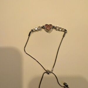 Heart Charm Silver Bracelet